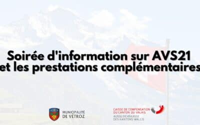 Soirée d’informations sur AVS21 et sur les prestations complémentaires de l’AVS – Mardi 15.10.2024