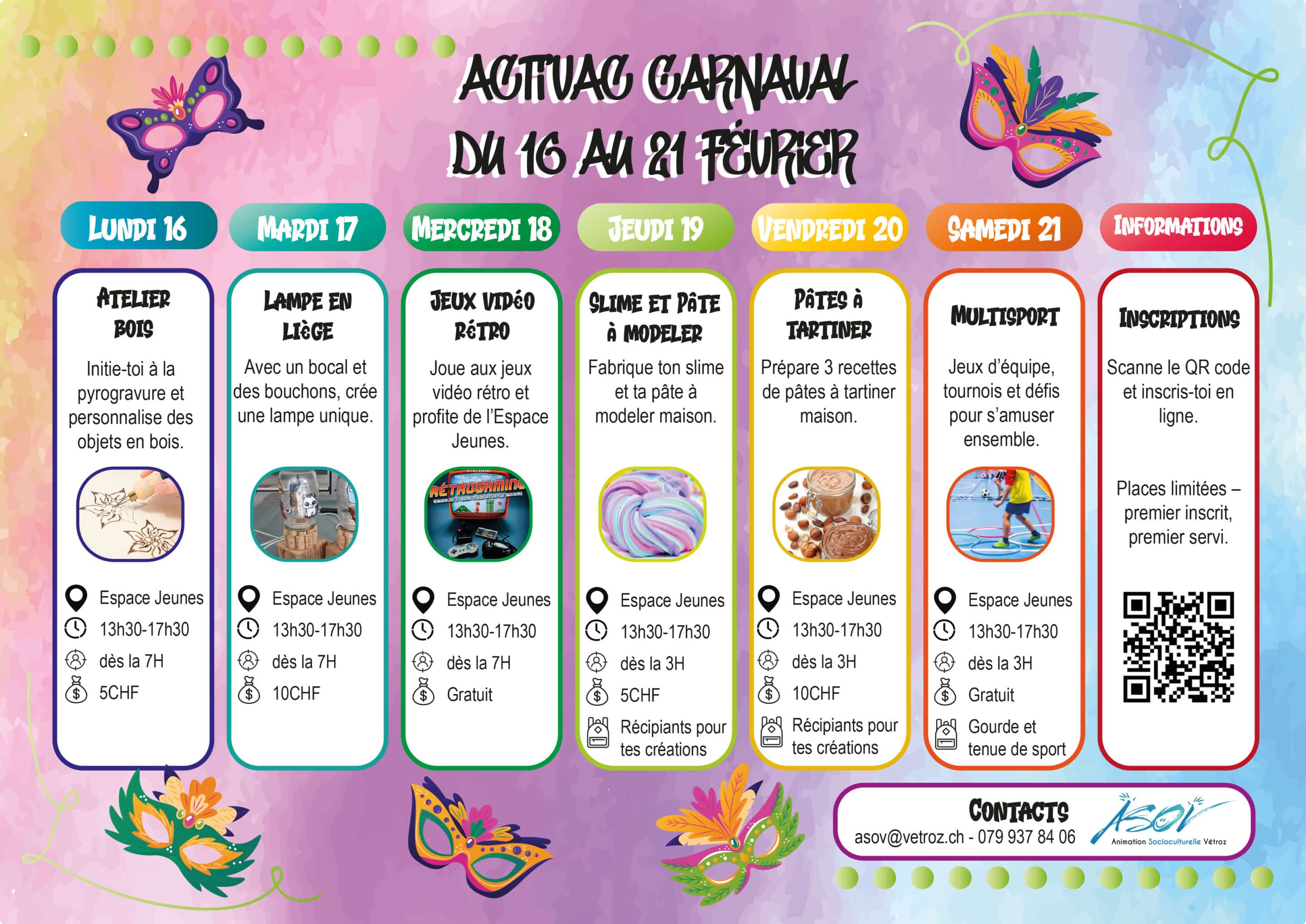 Programme des vacances de Carnaval 